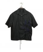 EMPORIO ARMANIエンポリオアルマーニ）の古着「刺繍半袖シャツ」｜ブラック