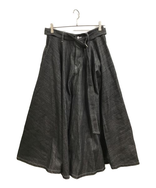 foufou（フーフー）foufou (フーフー) super flare denim skirt ブラック サイズ:1の古着・服飾アイテム