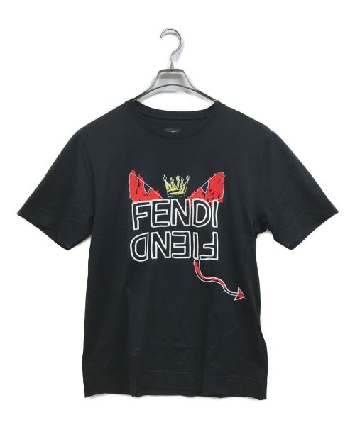 FENDI（フェンディ）FENDI (フェンディ) 手書き風モンスター&アナグラムロゴプリント ブラック サイズ:Sの古着・服飾アイテム