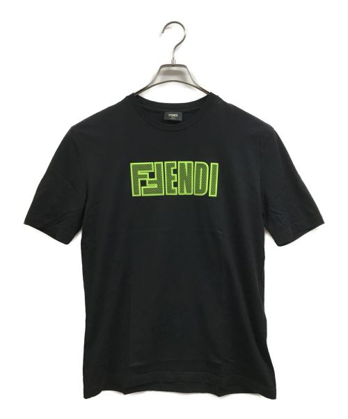 FENDI（フェンディ）FENDI (フェンディ) FFロゴ クルーネック半袖Tシャツ ブラック サイズ:XSの古着・服飾アイテム