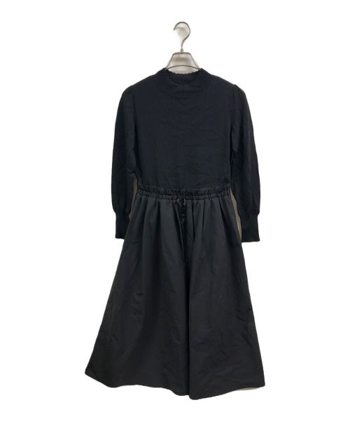 TO BE CHIC（トゥービーシック）TO BE CHIC (トゥービーシック) レーヨンナイロンニットコンビ ワンピース ブラック サイズ:38の古着・服飾アイテム