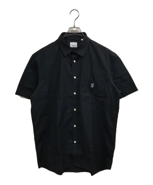 BURBERRY（バーバリー）BURBERRY (バーバリー) ワンポイントロゴ半袖シャツ ブラック サイズ:XLの古着・服飾アイテム