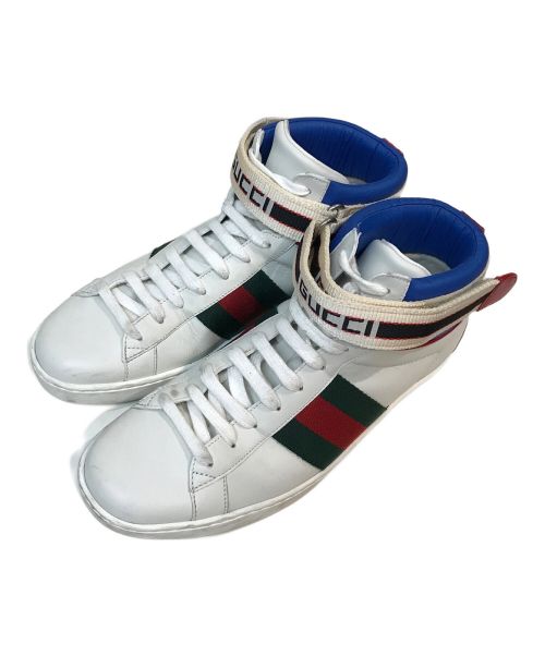 GUCCI（グッチ）GUCCI (グッチ) stripe high-top sneaker ホワイト サイズ:5の古着・服飾アイテム