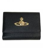 Vivienne Westwoodヴィヴィアンウエストウッド）の古着「オーブマーク 口金 ステアレザー2つ折り財布」｜ブラック
