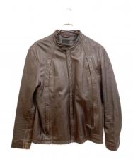 SELECTED (セレクテッド) レザージャケット ブラウン サイズ:180/104Ａ