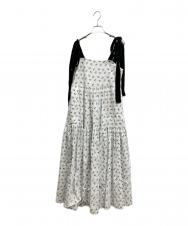 CAROLINA GLASER (カロリナ グレイサー) ジャカードフラワーワンピース ホワイト サイズ:S 未使用品