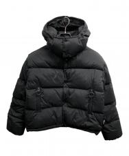 Gymphlex (ジムフレックス) ホワイトグース フード付き ショート ダウンジャケット ブラック サイズ:12