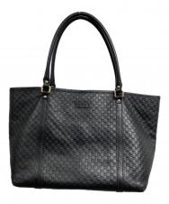 GUCCI (グッチ) マイクログッチシマ トートバッグ ブラック