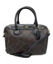 COACH (コーチ) ミニ ローアン クロスボディ バッグ・シグネチャー キャンバス ブラウン