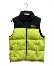 FIRST DOWN (ファーストダウン) BUBBLE DOWN VEST MICROFT/FIRST DOWN イエロー サイズ:L 未使用品