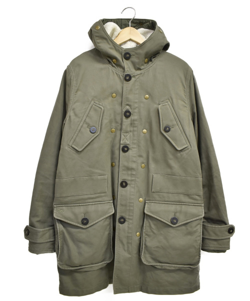 中古 古着通販 Lacoste ラコステ 内ボアフーデッドミリタリーコート セージグリーン サイズ 48 ブランド 古着通販 トレファク公式 Trefac Fashion