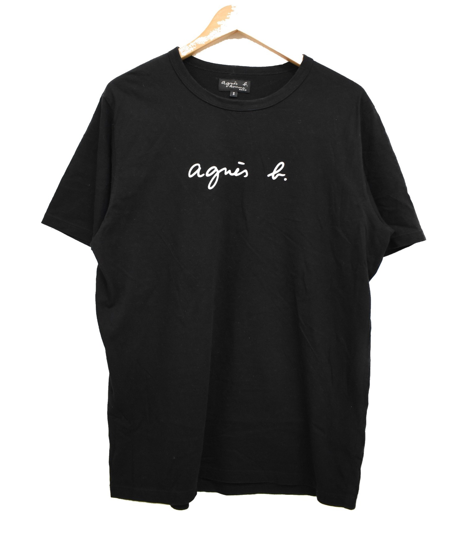 【中古・古着通販】agnes b (アニエスベー) ロゴプリントTシャツ ブラック サイズ:3｜ブランド・古着通販 トレファク公式
