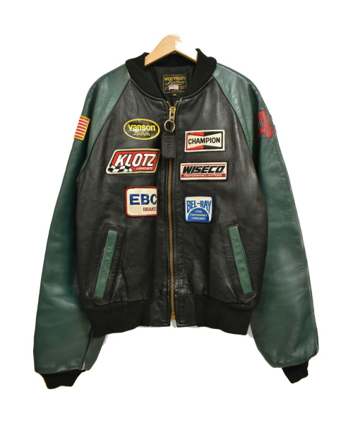 中古 古着通販 Vanson バンソン レーシング ワッペン レザージャケット ブラック サイズ 42 ブランド 古着通販 トレファク公式 Trefac Fashion