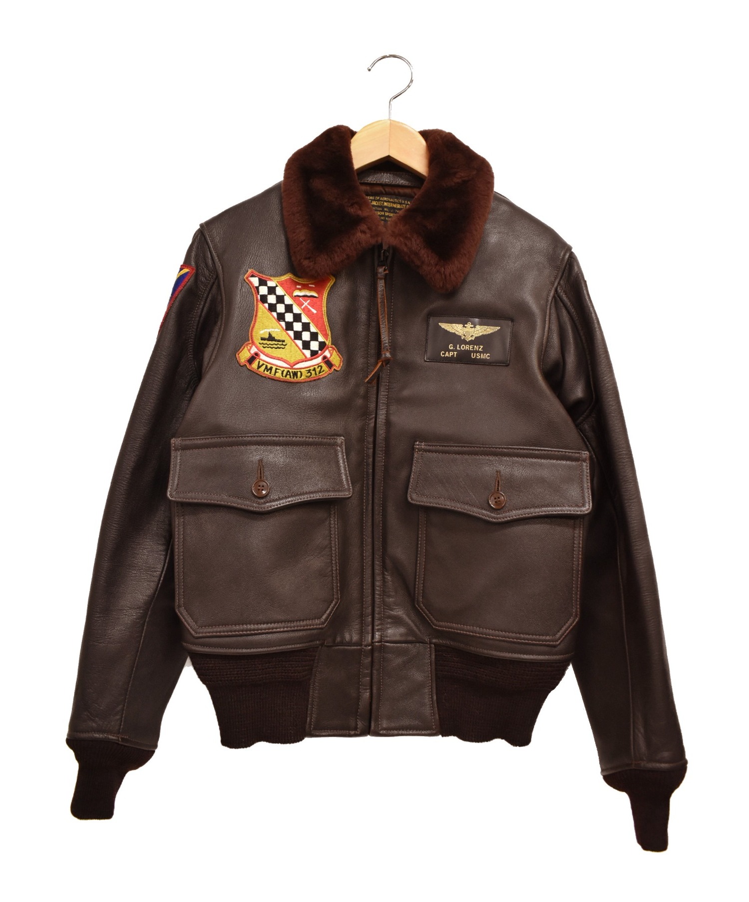 中古 古着通販 Buzz Ricksons バズリクソンズ カスタムg 1フライトジャケット ブラウン サイズ 34 ワッペン付き ゴートレザー ブランド 古着通販 トレファク公式 Trefac Fashion