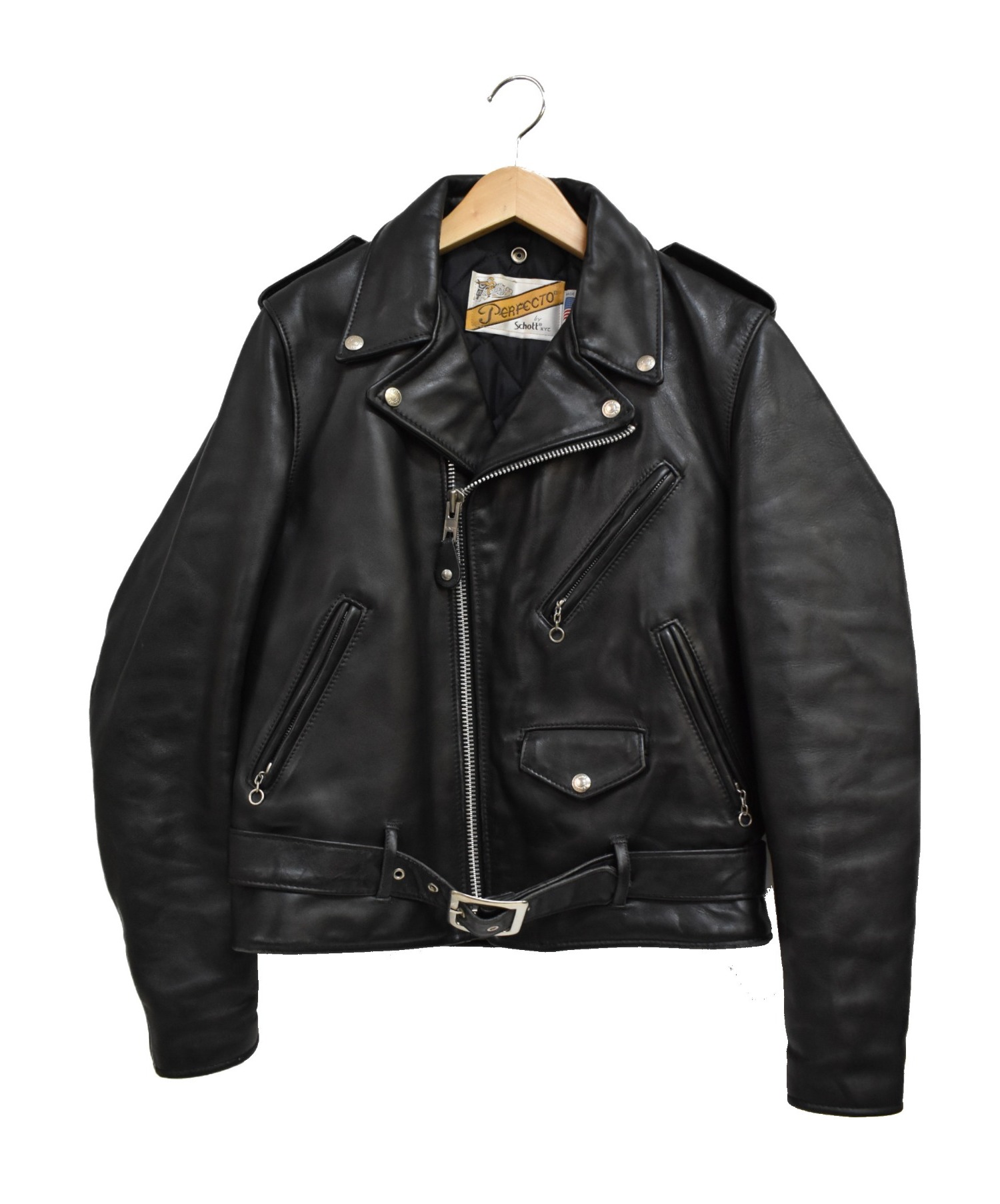 中古 古着通販 Schott ショット ダブルライダースジャケット ブラック サイズ 38 ブランド 古着通販 トレファク公式 Trefac Fashion