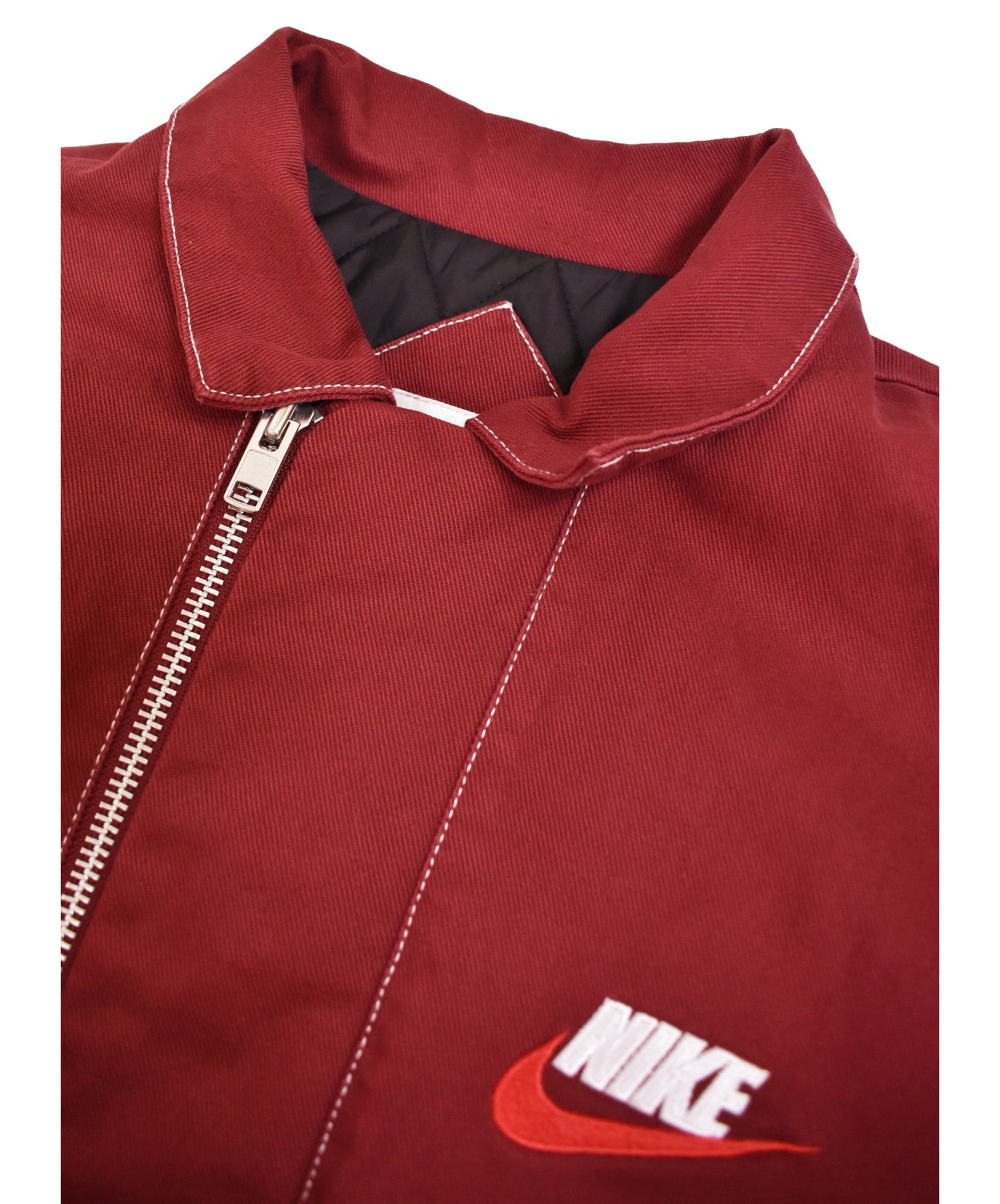 SUPREME×NIKE (シュプリーム×ナイキ) 18AW ダブルジップ キルティングワークジャケット レッド サイズ:M Double Zip  Quilted Work Jacket