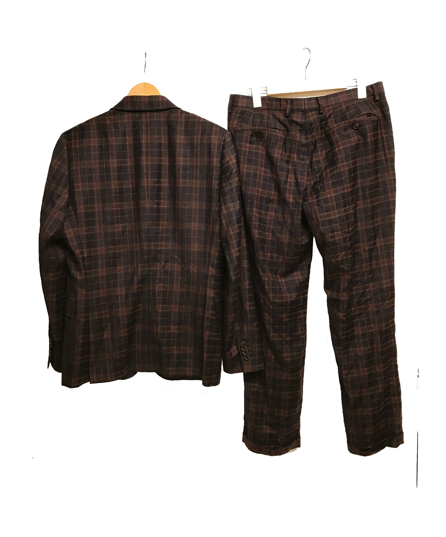ンチェック Paul 15aw ETHOMAS グレンチェックセットアップスーツの