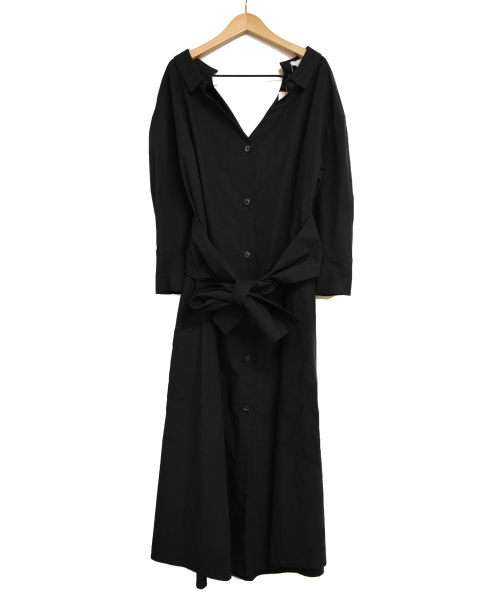 中古 古着通販 Tela テラ 19ss ウエストリボン デザイン シャツワンピース ブラック サイズ 42 未使用品 ブランド 古着通販 トレファク公式 Trefac Fashion