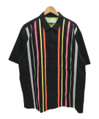 MINOTAUR（ミノトール）の古着「TAPE STRIPE S/S SHIRTS 半袖　シャツ」｜ブラック