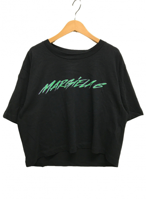 MM6 Maison Margiela（エムエムシックス メゾンマルジェラ）MM6 Maison Margiela (エムエムシックス メゾン マルジェラ) CROPPED T-SHIRT ロゴ Tシャツ ブラック サイズ:Sの古着・服飾アイテム