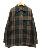 VAN JAC（ヴァン）の古着「チェックシャツジャケット」｜グリーン×ブラウン