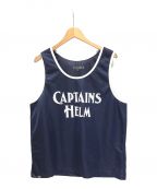 CAPTAINS HELM（キャプテンズヘルム）の古着「メッシュタンクトップ ロゴ ゲームシャツ」｜ネイビー