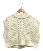 willfully（ウィルフリー）の古着「2pattern high neck cable button knit vest」｜アイボリー