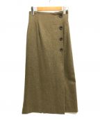 GALLARDA GALANTEガリャルダガランテ）の古着「ボタンツイードスカート」｜カーキ