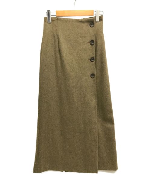 GALLARDA GALANTE（ガリャルダガランテ）GALLARDA GALANTE (ガリャルダガランテ) ボタンツイードスカート カーキ サイズ:36の古着・服飾アイテム