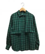 KENZO（ケンゾー）の古着「チェックフラップシャツジャケット」｜グリーン
