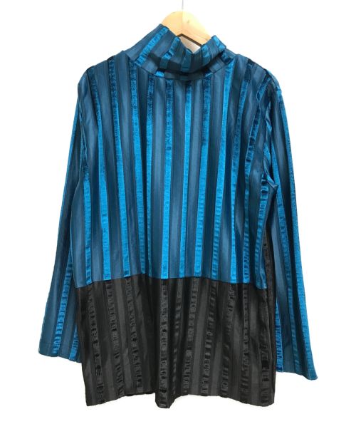 shoop（シュープ）shoop (シュープ) 21AW Vanessa Turtleneck Top ブルー×ブラック サイズ:S 未使用品の古着・服飾アイテム