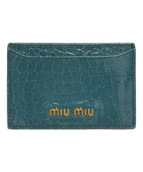 MIU MIU（ミュウミュウ）MIU MIU (ミュウミュウ) カードケース ブルー サイズ:下記参照の古着・服飾アイテム