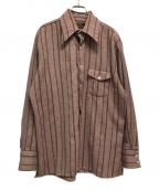 Sears（）の古着「70's ヴィンテージストライプシャツ」｜ブラウン