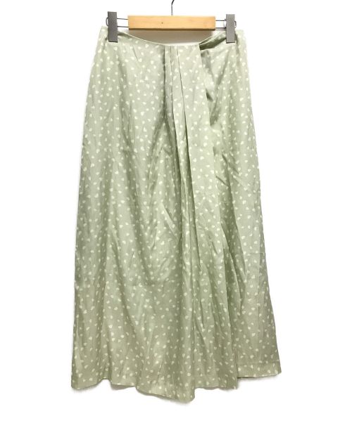 VINCE（ヴィンス）VINCE (ヴィンス) シルク混スカート グリーンの古着・服飾アイテム