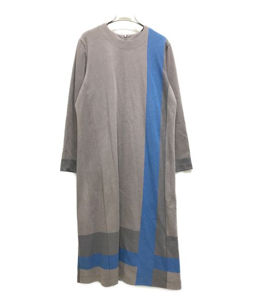 HaaT（ハート イッセイ ミヤケ）HaaT (ハート) ロングワンピース グレー×ブルー サイズ:3の古着・服飾アイテム