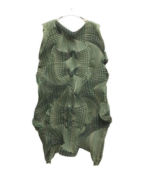ISSEY MIYAKE（イッセイミヤケ）ISSEY MIYAKE (イッセイミヤケ) 3D STEAM STRECH CORONA DRESS グリーン サイズ:2の古着・服飾アイテム