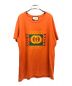 GUCCI（グッチ）の古着「ヴィンテージグリッターロゴプリントダメージTシャツ」｜オレンジ