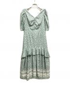 HER LIP TOハーリップトゥ）の古着「Floral printed Midi Dress」｜黄緑