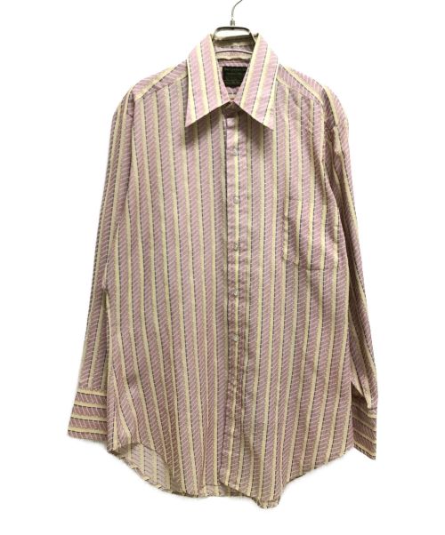 Sears（シアーズ）Sears (シアーズ) ヴィンテージストライプシャツ レッド×イエロー サイズ:下記参照の古着・服飾アイテム