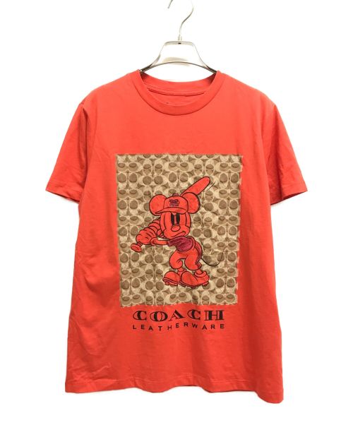 COACH（コーチ）COACH×Disney (コーチ×ディズニー) ベースボール ミッキーマウス シグネチャー Tシャツ レッド サイズ:下記参照の古着・服飾アイテム