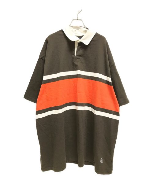 NAUTICA（ノーティカ）NAUTICA (ノーティカ) TOO HEAVY Oversized Rugger Shirt ブラウン サイズ:Lの古着・服飾アイテム