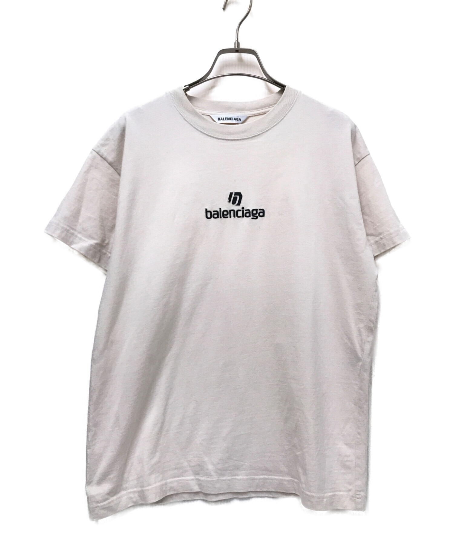 BALENCIAGA (バレンシアガ) 刺繍ロゴTシャツ アイボリー サイズ:XS