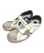 GOLDEN GOOSE）の古着「Old School distressed leather sneakers」｜ホワイト