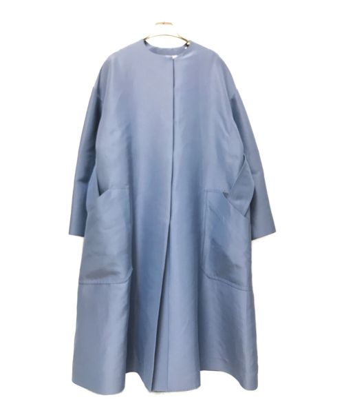 CYCLAS（シクラス）CYCLAS (シクラス) コットンシルクノーカラーコート ブルー サイズ:34 未使用品の古着・服飾アイテム