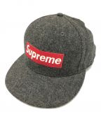 SUPREME×NEWERAシュプリーム × ニューエラ）の古着「Woolrich Box Logo cap」｜グレー