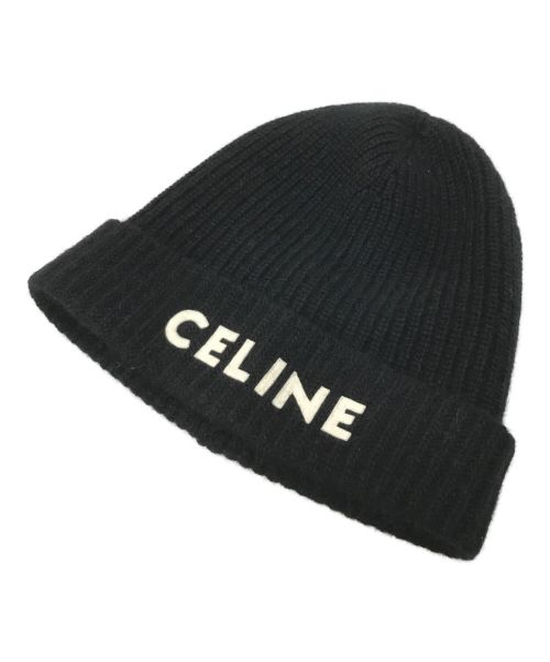 CELINE（セリーヌ）CELINE (セリーヌ) エンブロイダリー ニットキャップ ブラック サイズ:TUの古着・服飾アイテム