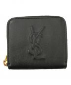 Yves Saint Laurentイヴサンローラン）の古着「ラウンドジップ2つ折りレザー財布」｜ブラック