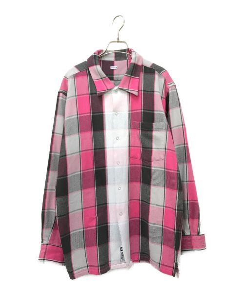 SEQUEL（シークエル）SEQUEL (シークエル) LINE NEL CHECK SHIRT ピンク×グレー サイズ:Lの古着・服飾アイテム