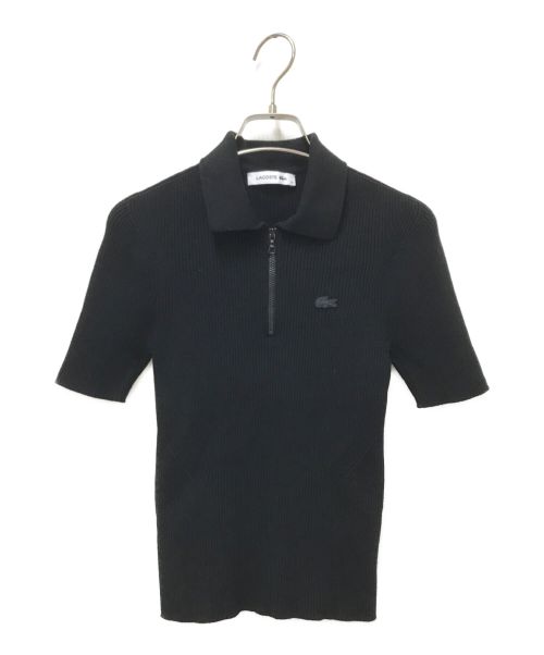 LACOSTE（ラコステ）LACOSTE (ラコステ) シームレスニットジップポロシャツ ブラック サイズ:34の古着・服飾アイテム