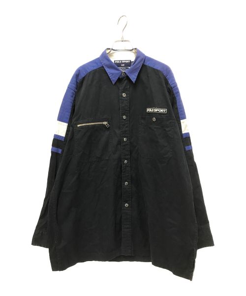 POLO SPORT（ポロスポーツ）POLO SPORT (ポロスポーツ) 90's ARCTIC CHALLENGEシャツ ブラック×ブルー サイズ:Lの古着・服飾アイテム